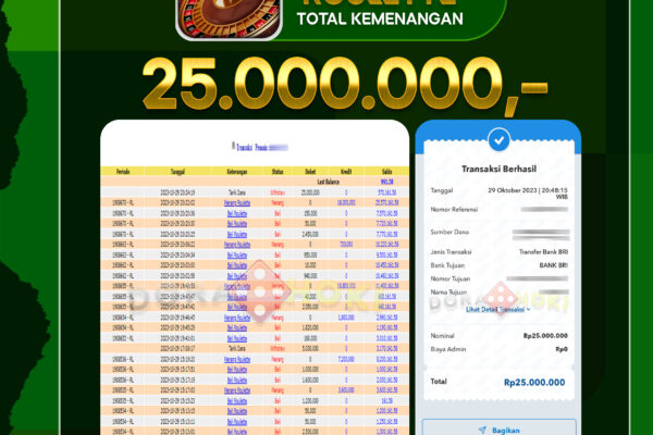 Livecasino Roulette Rp.25.000.000