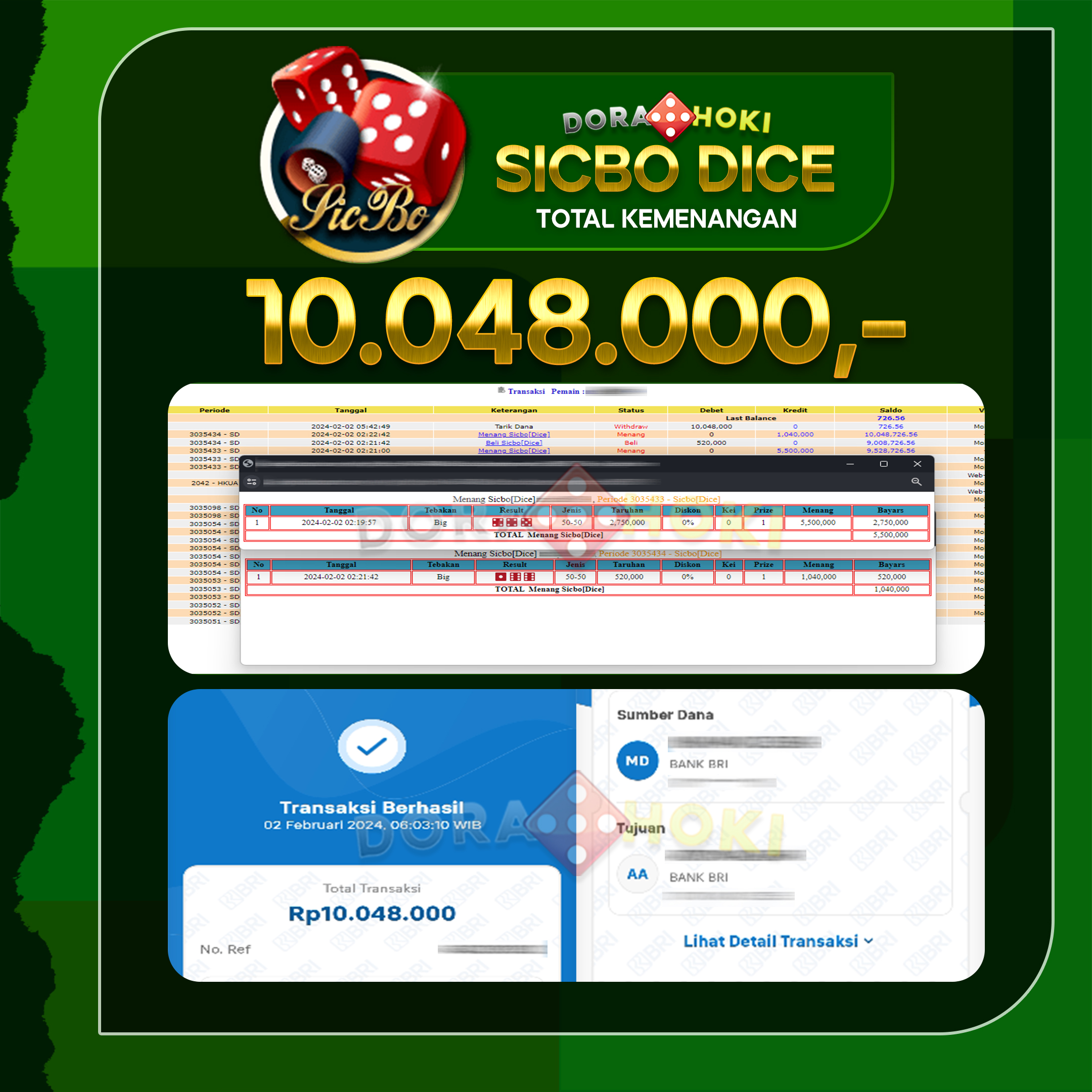 Sicbo Dice 10.048.000