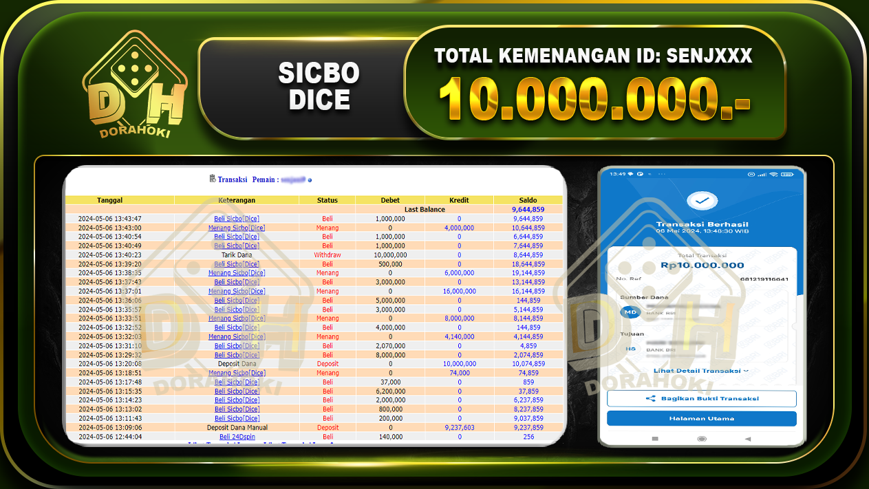 Sicbo Dice 10.000.000