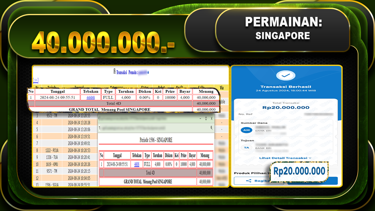 TOGEL SINGAPORE Rp 40.000.000