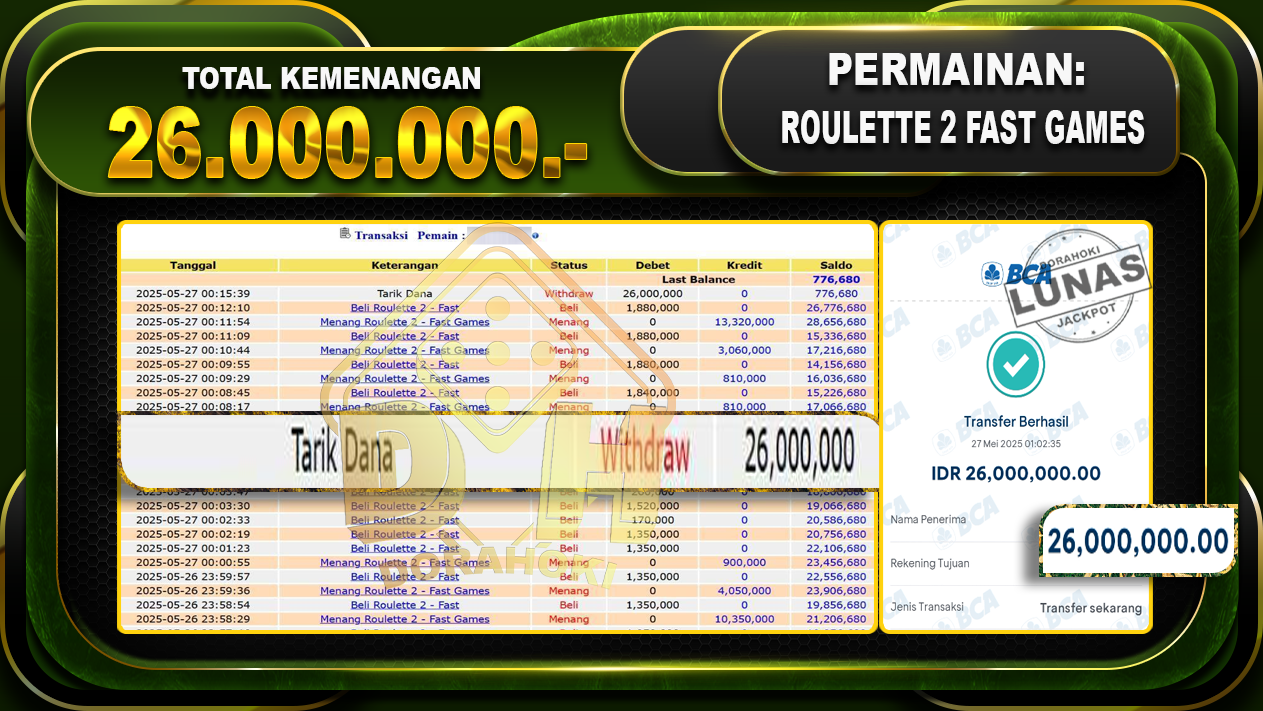 ROULETTE 2 FAST GAMES